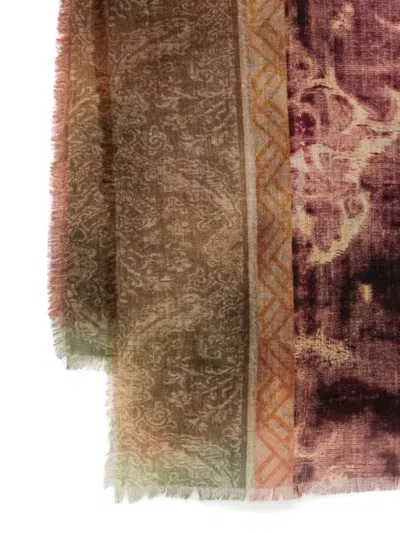 Pierre Louise Mascia Abstract Fringed Cashmere Scarf