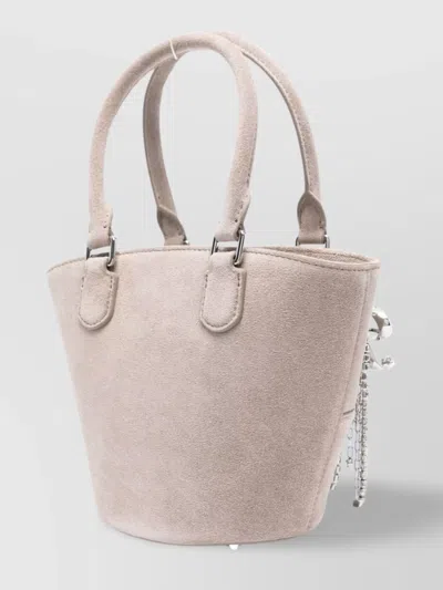 Self-portrait Suede Tote Bag Crystal Embellishment