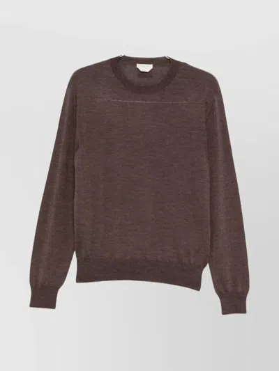 Jacob Cohen Men Wool And Silk Crewneck Sweater In Brown