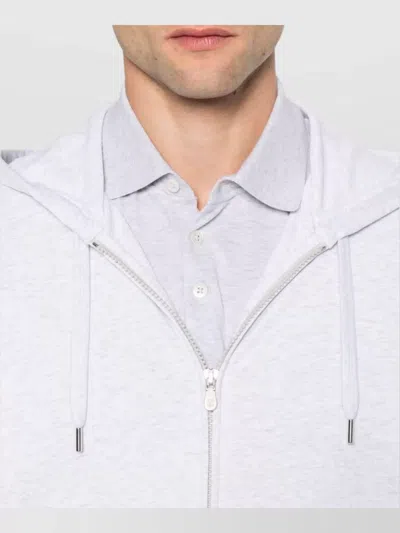 Brunello Cucinelli Hoodie Cotton Drawstring In White