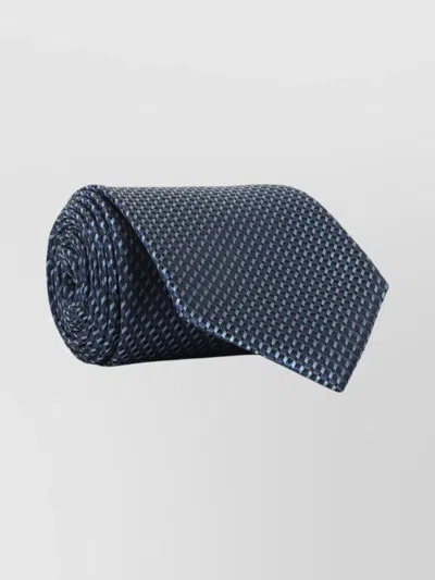 Tom Ford Silk Tie With Textured Pattern In Blue