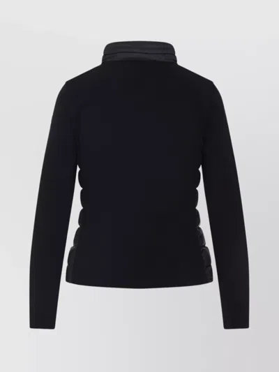 Moncler Padded Jacket With Knitted Sleeves In Black