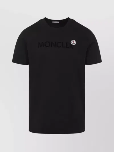 Moncler Men T-shirt With Flocked Cotton Logo