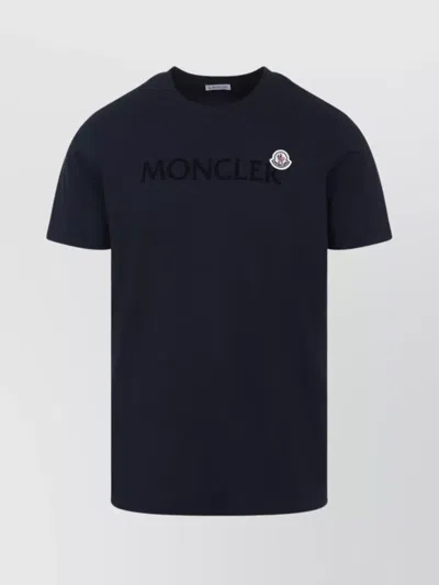 Moncler Men T-shirt With Flocked Cotton Logo