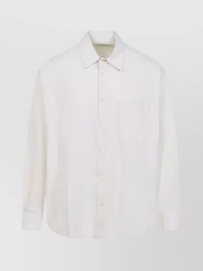 Lemaire Regular Shirt With Long Sleeves And Pointed Collar In White