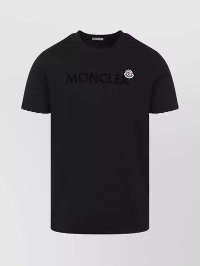 Moncler Men T-shirt With Flocked Cotton Logo