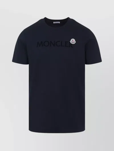 Moncler Men T-shirt With Flocked Cotton Logo