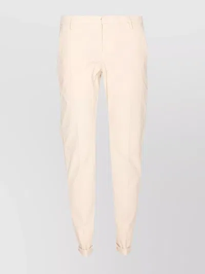 Dondup Tailored Fit Off-white Corduroy Jeans With Button Fly In Neutral
