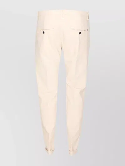 Dondup Tailored Fit Off-white Corduroy Jeans With Button Fly In Neutral