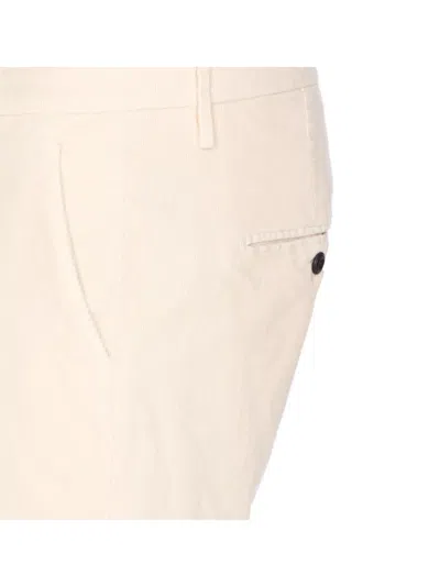 Dondup Tailored Fit Off-white Corduroy Jeans With Button Fly In Neutral