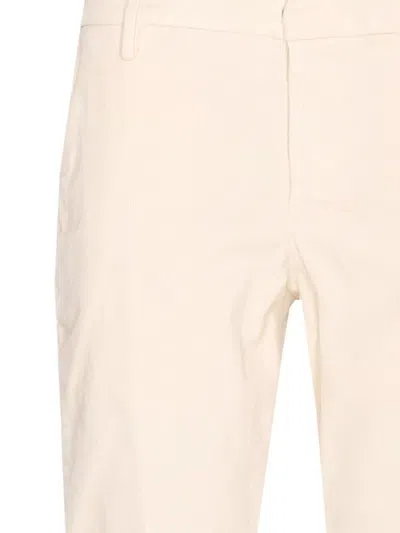 Dondup Tailored Fit Off-white Corduroy Jeans With Button Fly In Neutral