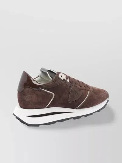 Philippe Model Low Top Suede Sneakers With Contrast Sole
