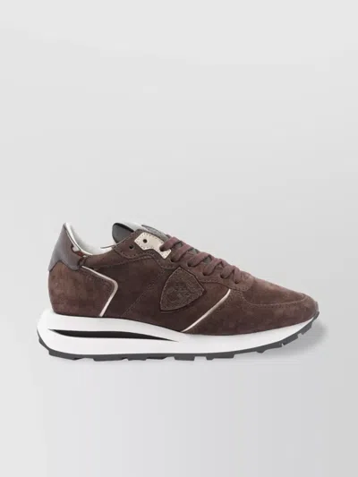 Philippe Model Low Top Suede Sneakers With Contrast Sole