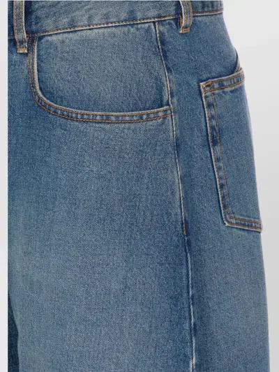 Alaïa Wide Leg Trousers Belt Loops In Blue