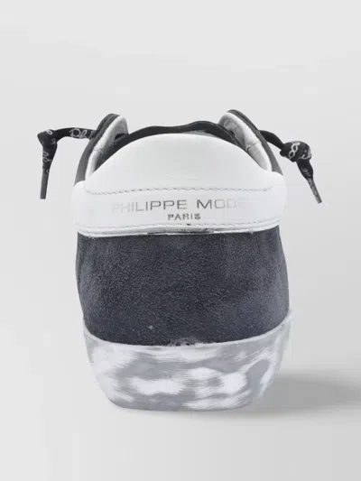 Philippe Model Round Toe Leather Low Top Sneakers