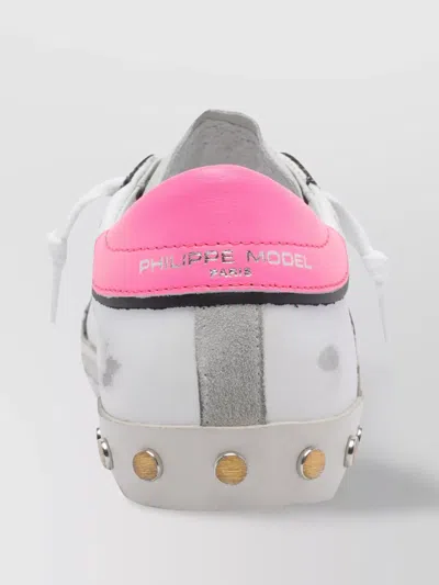 Philippe Model Shiny Low Top Sneakers With Studded Sole