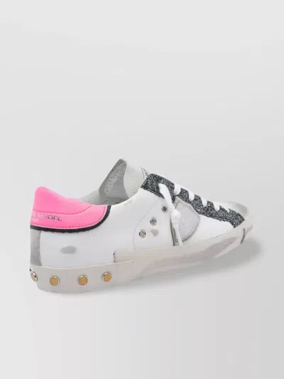Philippe Model Shiny Low Top Sneakers With Studded Sole