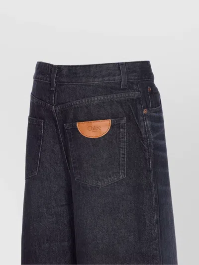 Chloé Straight Leg Trousers High Waist In Black