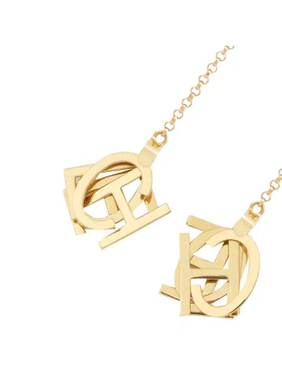 Chloé Chain And Charm Dangling Letters Earrings In Gold