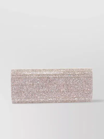 Jimmy Choo Glitter Rectangular Shoulder Bag With Removable Chain In Purple