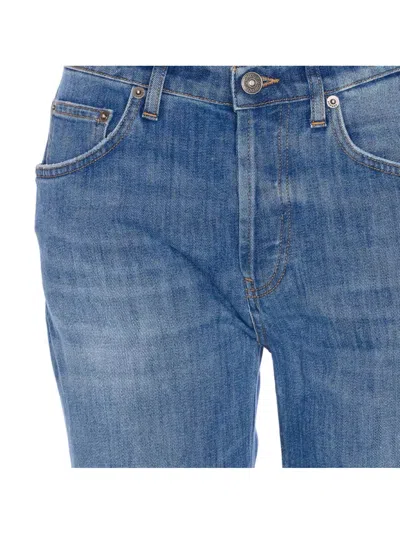 Dondup Loose Fit Five-pocket Trousers With Faded Effect In Blue