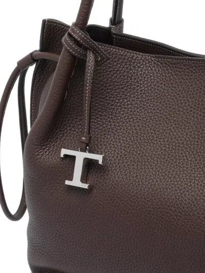 Tod's Leather Bucket Bag With 2 Handles And Side Ties