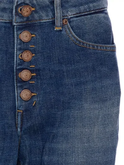Dondup Trousers Loose Fit Rolled Cuffs In Blue