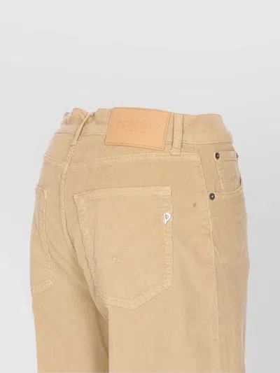 Dondup Wide Leg Velvet Trousers With Rivet Accents