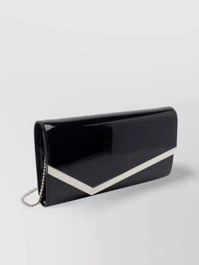 Jimmy Choo Chain Strap Metallic Accent Clutch Bag