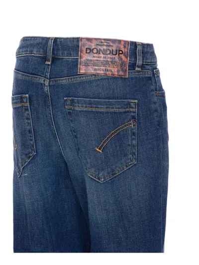 Dondup Trousers Loose Fit Rolled Cuffs In Blue