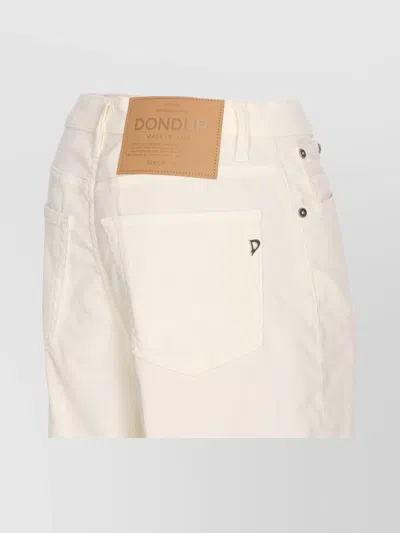 Dondup Loose Fit Velvet Effect Trousers With Pockets In Neutral