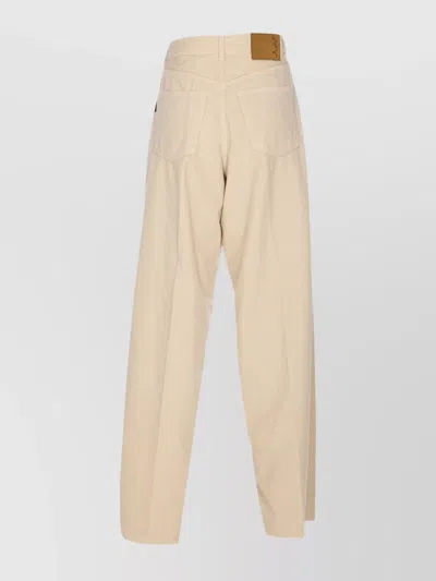 Haikure Wide Leg Trousers With Rivet Accents In Nude