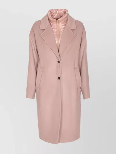 Herno Long Sleeve Padded Coat With Back Vent In Pink