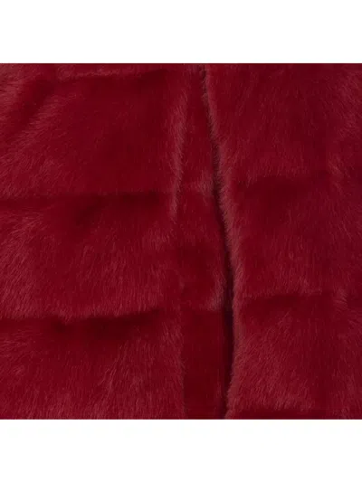 Herno Padded Jacket With Faux Fur Texture In Red