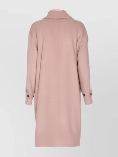 Herno Long Sleeve Padded Coat With Back Vent In Pink