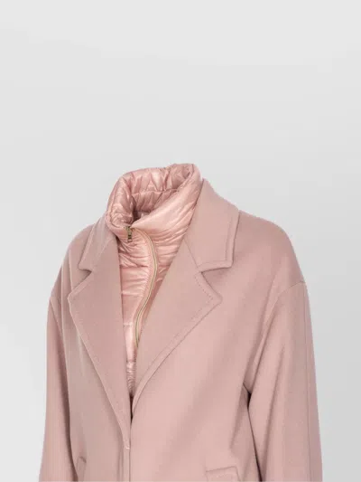 Herno Long Sleeve Padded Coat With Back Vent In Pink