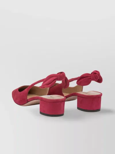 Aquazzura Bow Block Heel Square Toe Pumps