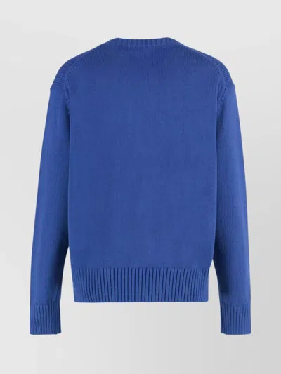 Polo Ralph Lauren Ribbed Crew-neck Cotton Sweater With Side Slits