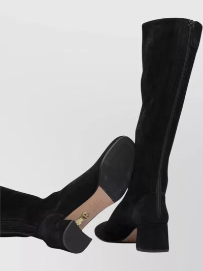 Aquazzura High Block Heel Knee-high Suede Boots