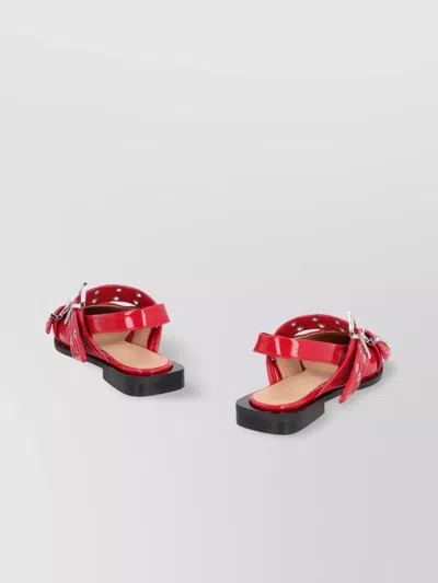 Ganni Feminine Buckle Patent Slingback Sandals