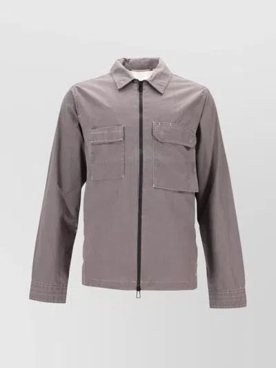 Paul Smith Taupe Zipped Front Overshirt In Gray
