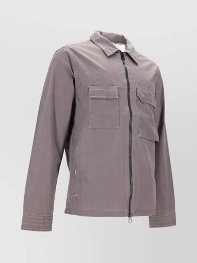 Paul Smith Taupe Zipped Front Overshirt In Gray