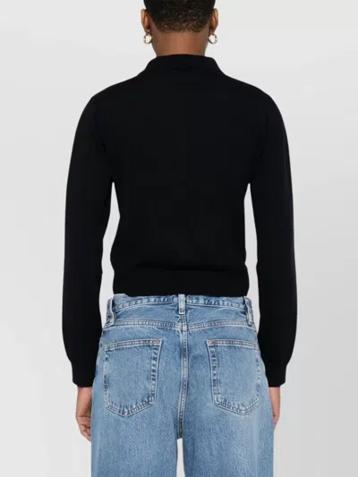 Frame Cropped Diamond Print Wool Blend Polo