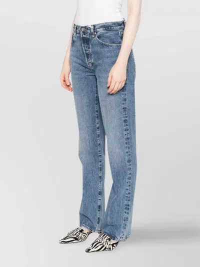 Frame The Long Straight Leg Jeans In Blue