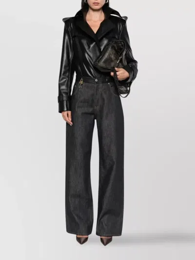 Stella Mccartney Jeans With Key Details Finished In Leather