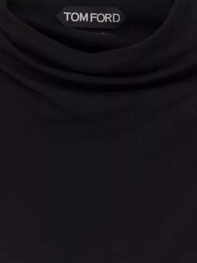 Tom Ford Long Draped One Shoulder Maxi Dress In Black