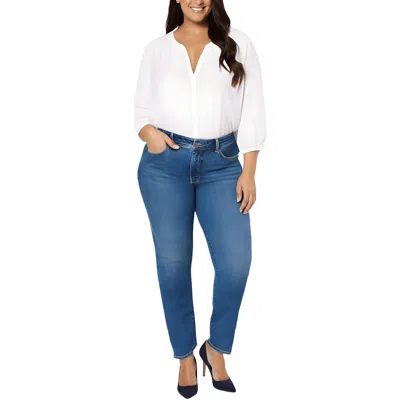 Nydj Plus Marilyn Womens Tummy Slimming Denim Straight Leg Jeans