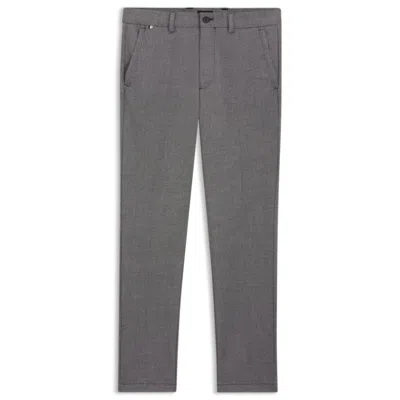 Hugo Boss Slim-fit Trousers In Melange Stretch Fabric In Gray
