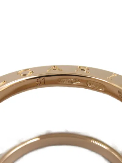 Pre-owned Bvlgari 18k Rose Gold B.zero 1 Ceramic Ring