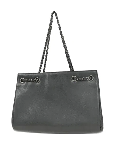 Pre-owned Chanel 2016 Caviar-leather Tote Bag In Gray